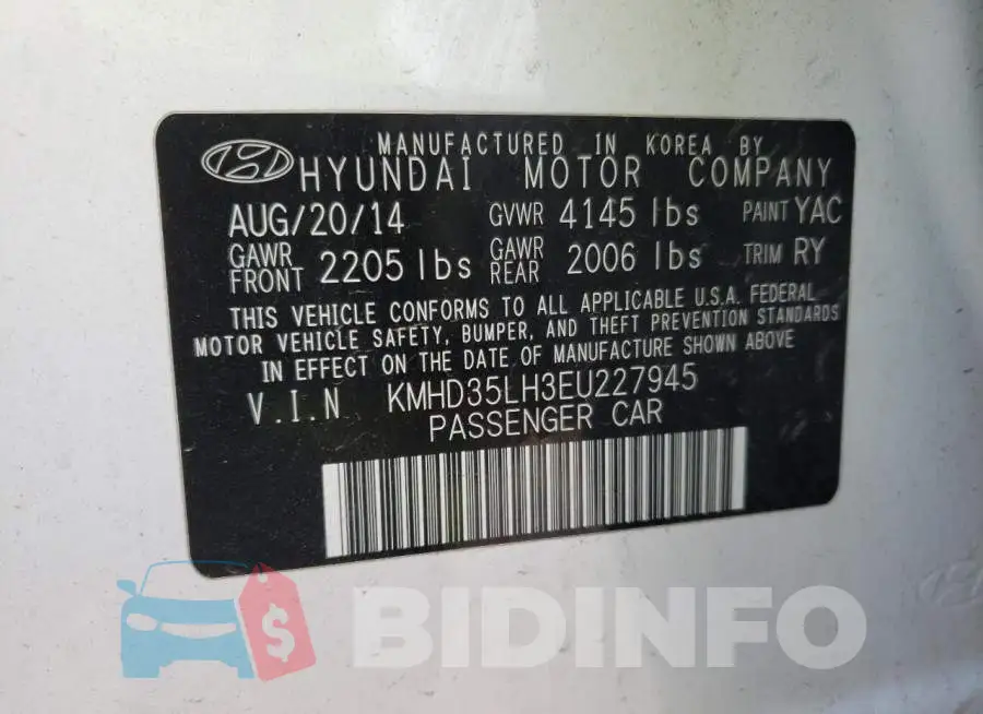KMHD35LH3EU227945 Photo# 13