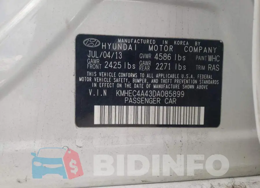 KMHEC4A43DA085899 Photo# 10