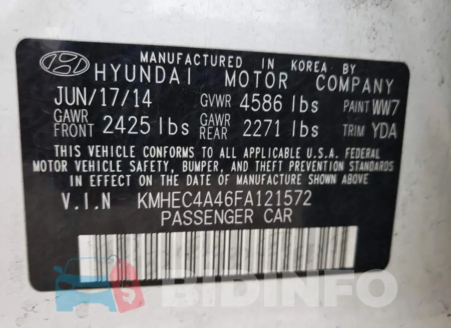 KMHEC4A46FA121572 Photo# 10