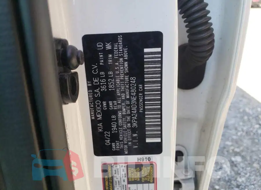 3KPA24AD3NE480248 Photo# 10