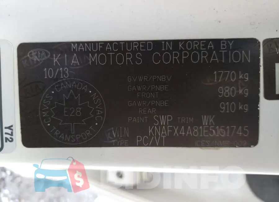 KNAFX4A81E5151745 Photo# 10