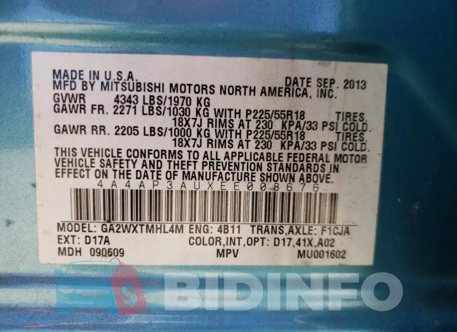 4A4AP3AUXEE008676 Photo# 10