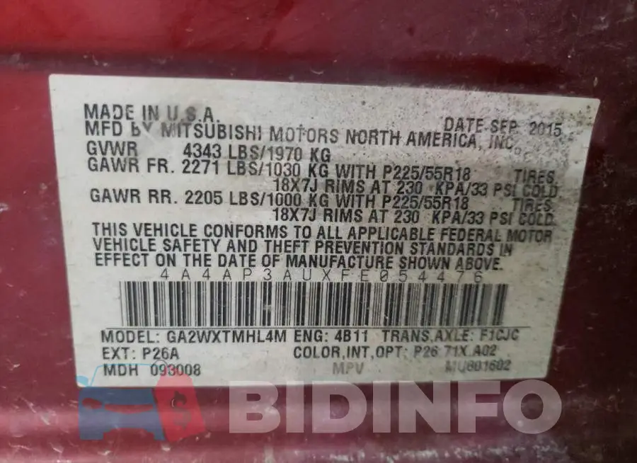 4A4AP3AUXFE054476 Photo# 10