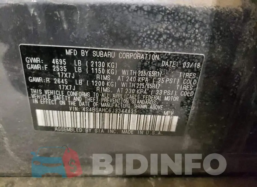 4S4BSAHC6J3344435 Photo# 10