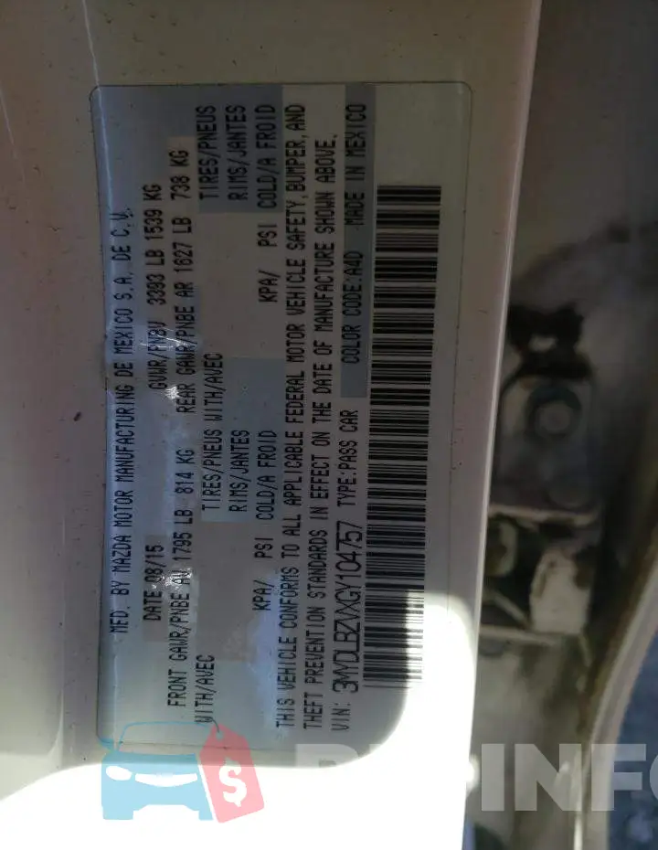 3MYDLBZVXGY104757 Photo# 10