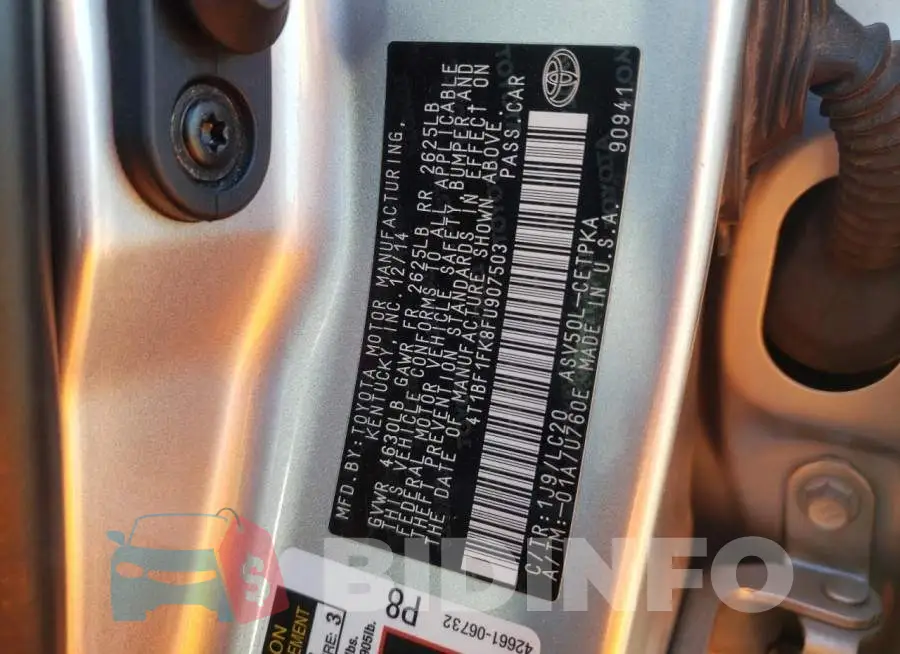 4T1BF1FK8FU907503 Photo# 10