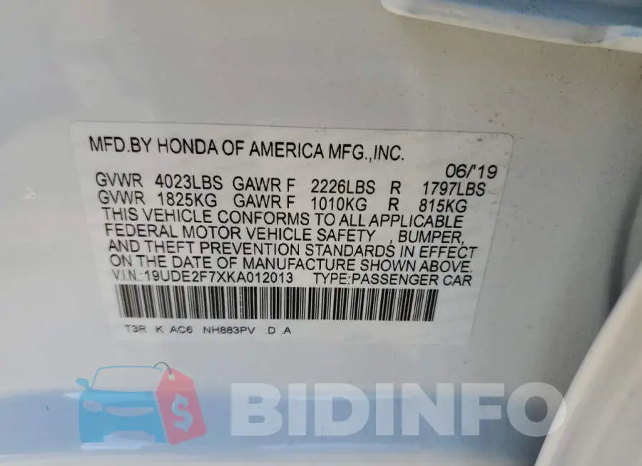 19UDE2F7XKA012013 Photo# 13