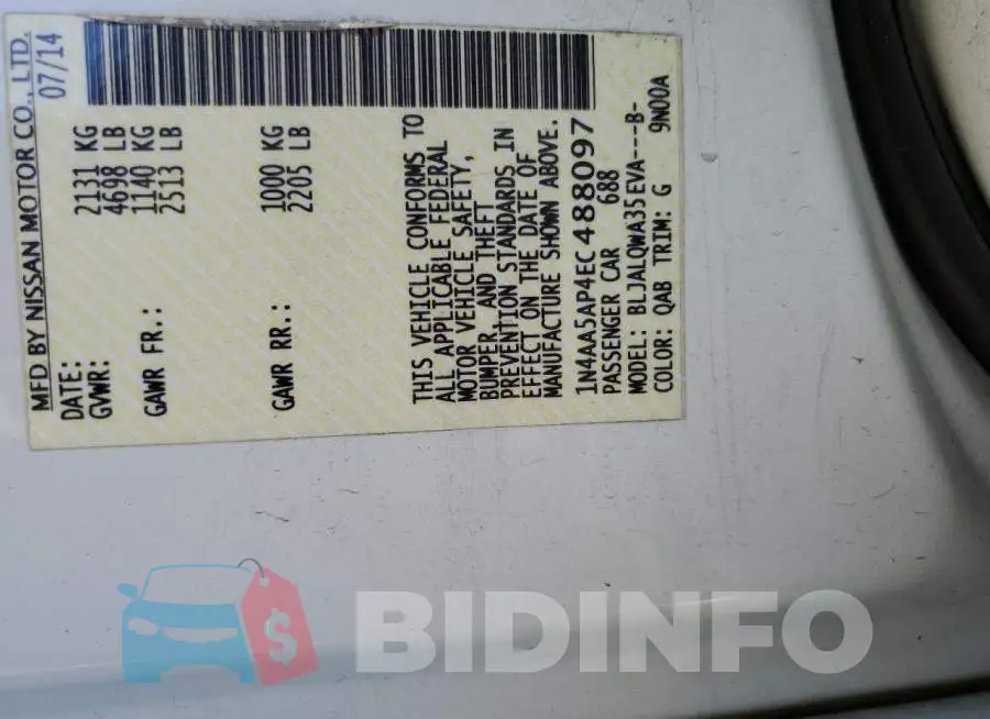 1N4AA5AP4EC488097 Photo# 12