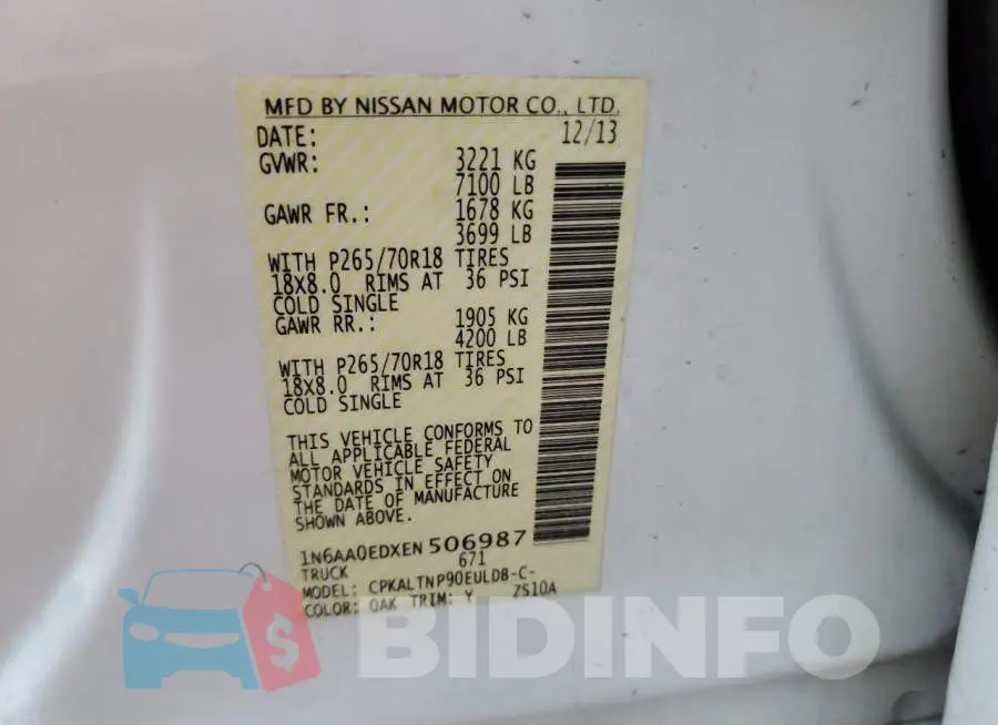 1N6AA0EDXEN506987 Photo# 10