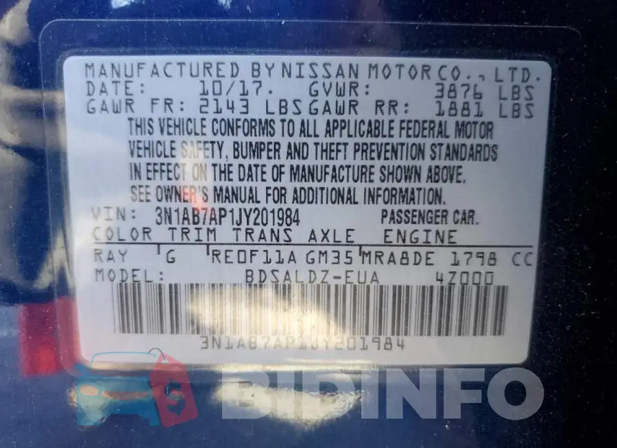 3N1AB7AP1JY201984 Photo# 10