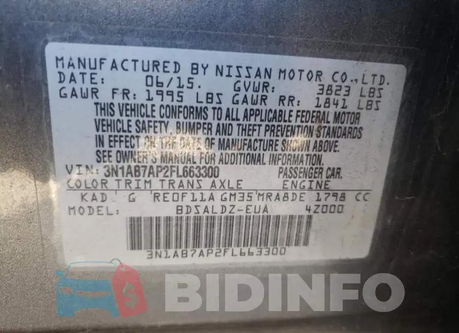 3N1AB7AP2FL663300 Photo# 12