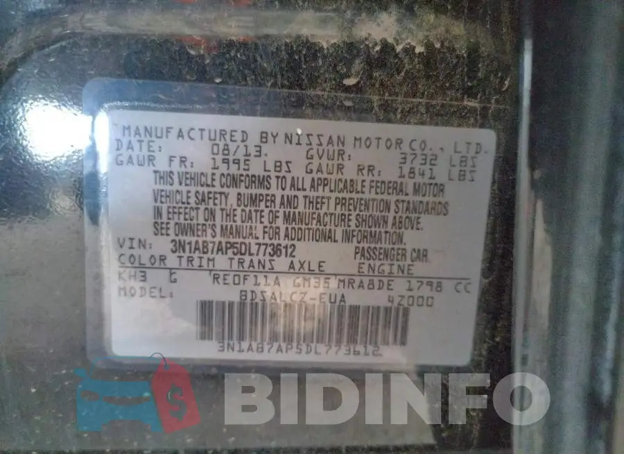 3N1AB7AP5DL773612 Photo# 12