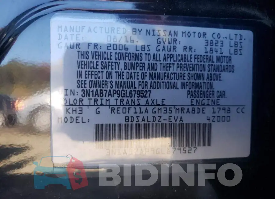 3N1AB7AP9GL679527 Photo# 10