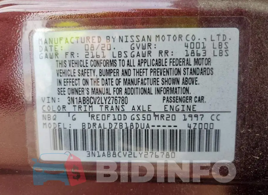 3N1AB8CV2LY276780 Photo# 10