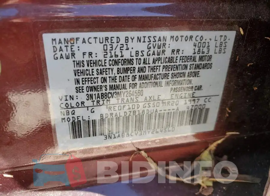 3N1AB8CV3MY264560 Photo# 10
