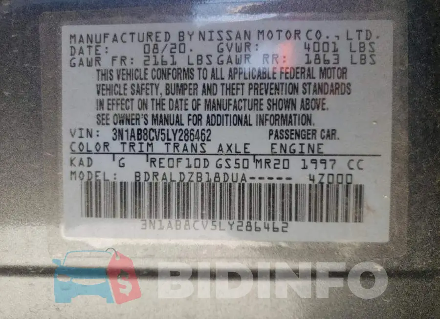3N1AB8CV5LY286462 Photo# 10