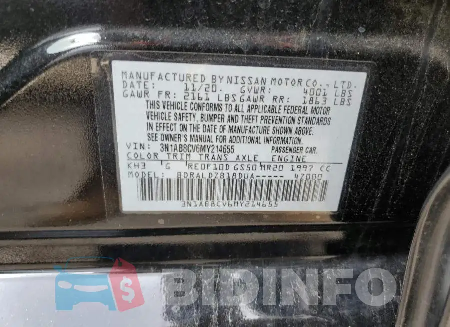 3N1AB8CV6MY214655 Photo# 10