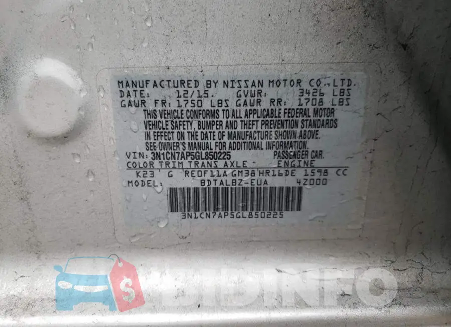 3N1CN7AP5GL850225 Photo# 10