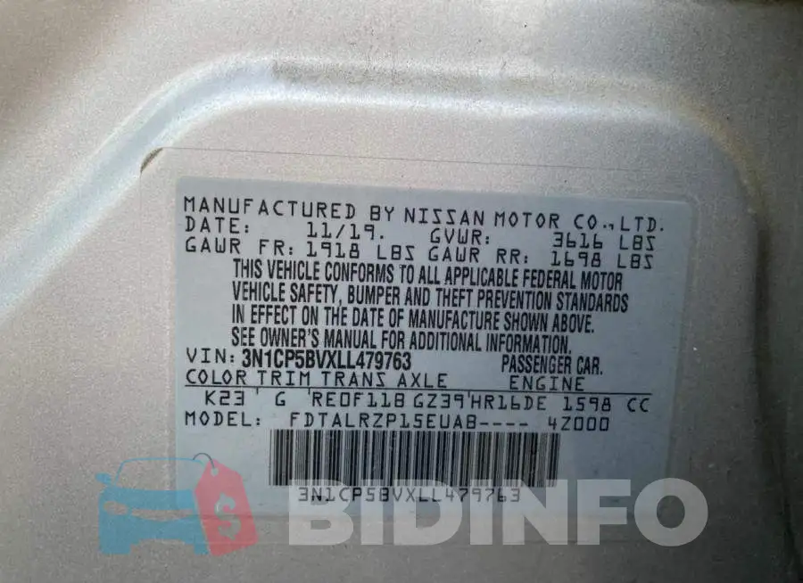 3N1CP5BVXLL479763 Photo# 10