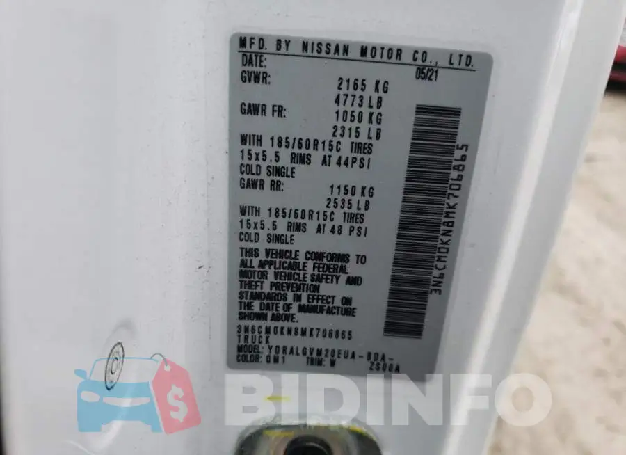 3N6CM0KN8MK706865 Photo# 13
