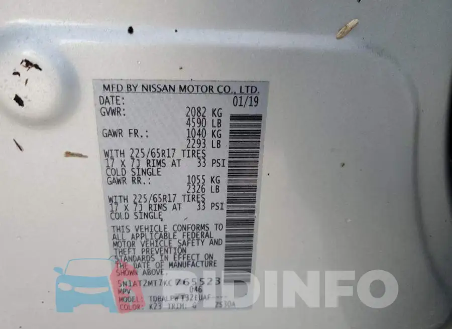 5N1AT2MT7KC765523 Photo# 10