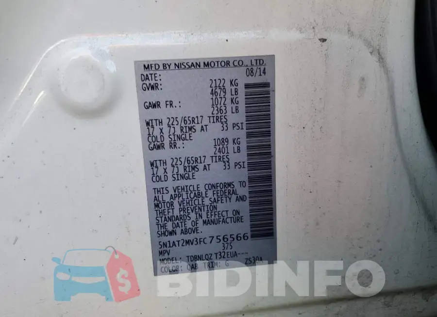 5N1AT2MV3FC756566 Photo# 10