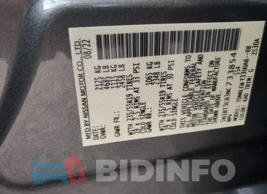 5N1BT3CB3NC733854 Photo# 10