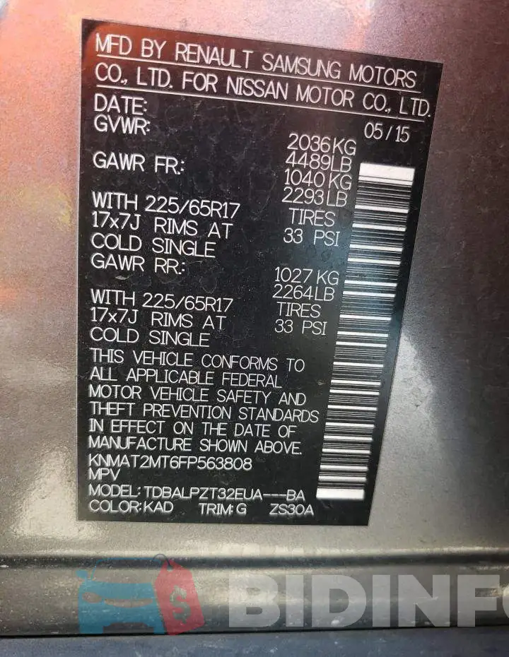 KNMAT2MT6FP563808 Photo# 13