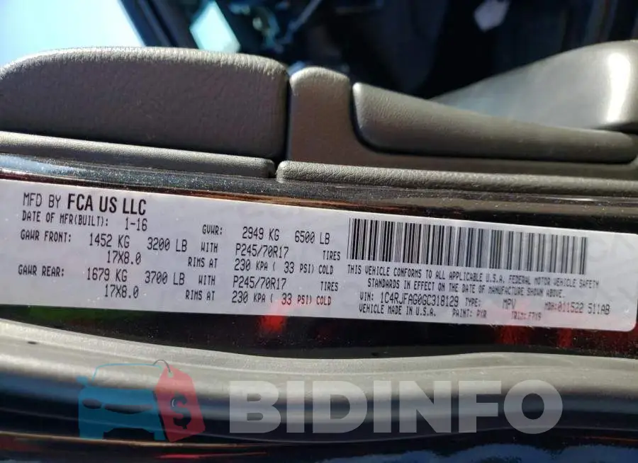 1C4RJFAG0GC318129 Photo# 10
