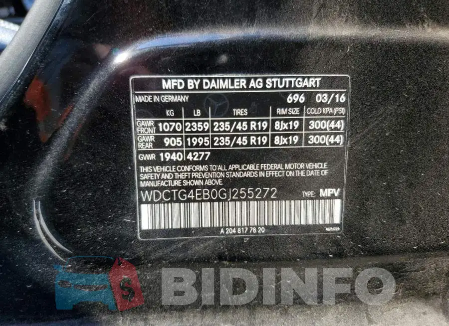 WDCTG4EB0GJ255272 Photo# 10