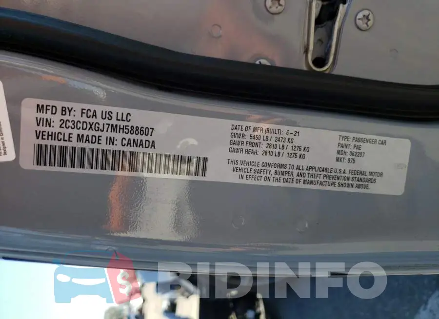 2C3CDXGJ7MH588607 Photo# 10