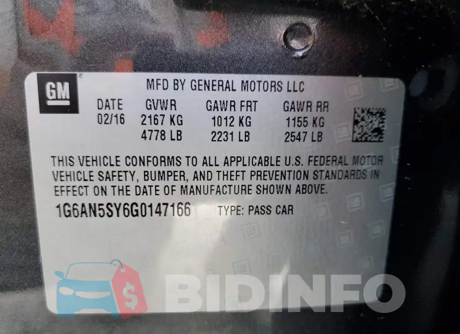 1G6AN5SY6G0147166 Photo# 12