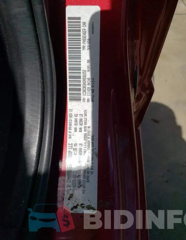 1C3BCBEBXDN592252 Photo# 10