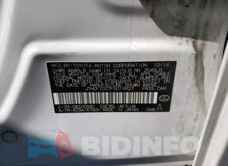 JTHCF1D27F5019927 Photo# 10