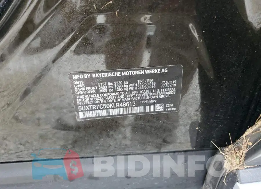 5UXTR7C50KLR48613 Photo# 10