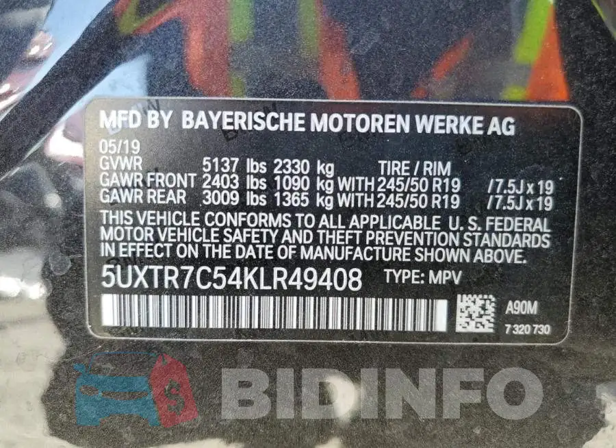 5UXTR7C54KLR49408 Photo# 13