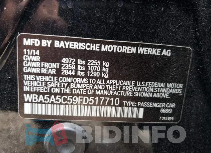 WBA5A5C59FD517710 Photo# 10