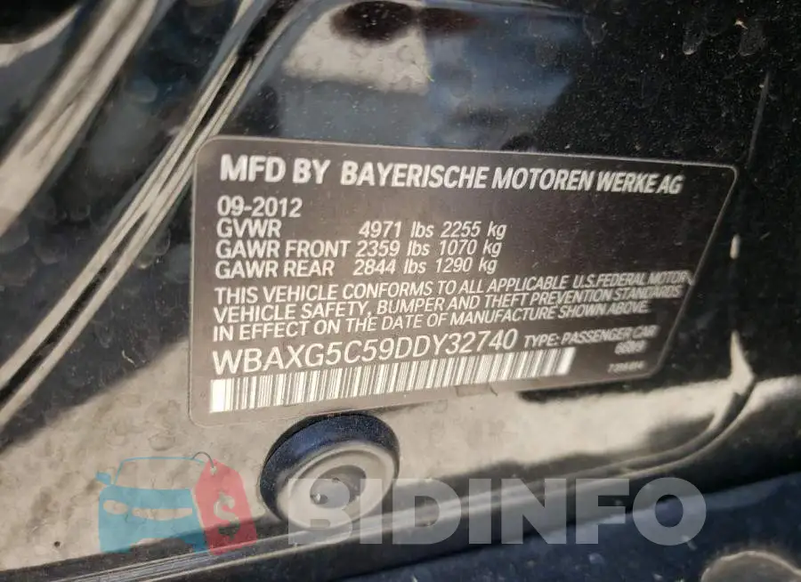 WBAXG5C59DDY32740 Photo# 10
