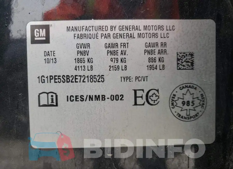 1G1PE5SB2E7218525 Photo# 12