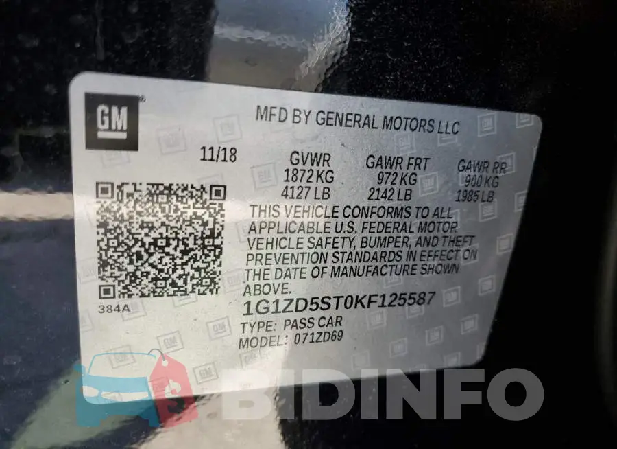 1G1ZD5ST0KF125587 Photo# 10