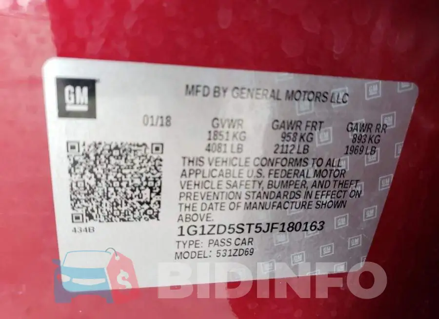 1G1ZD5ST5JF180163 Photo# 12