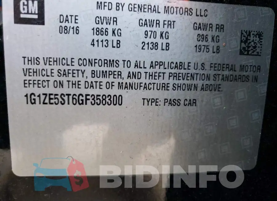 1G1ZE5ST6GF358300 Photo# 12