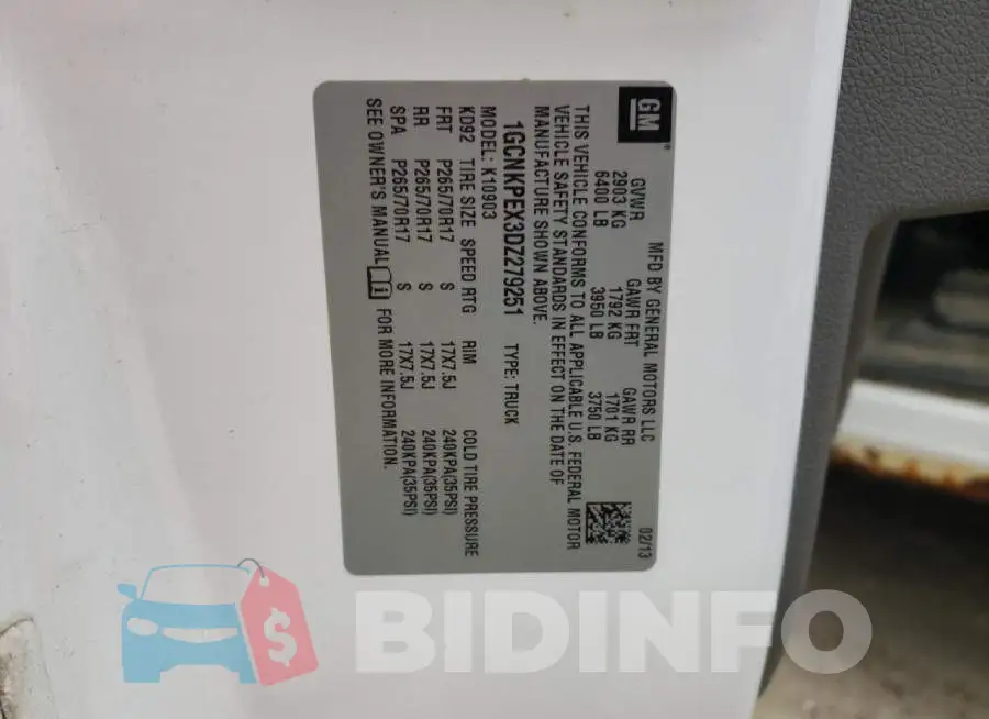1GCNKPEX3DZ279251 Photo# 12