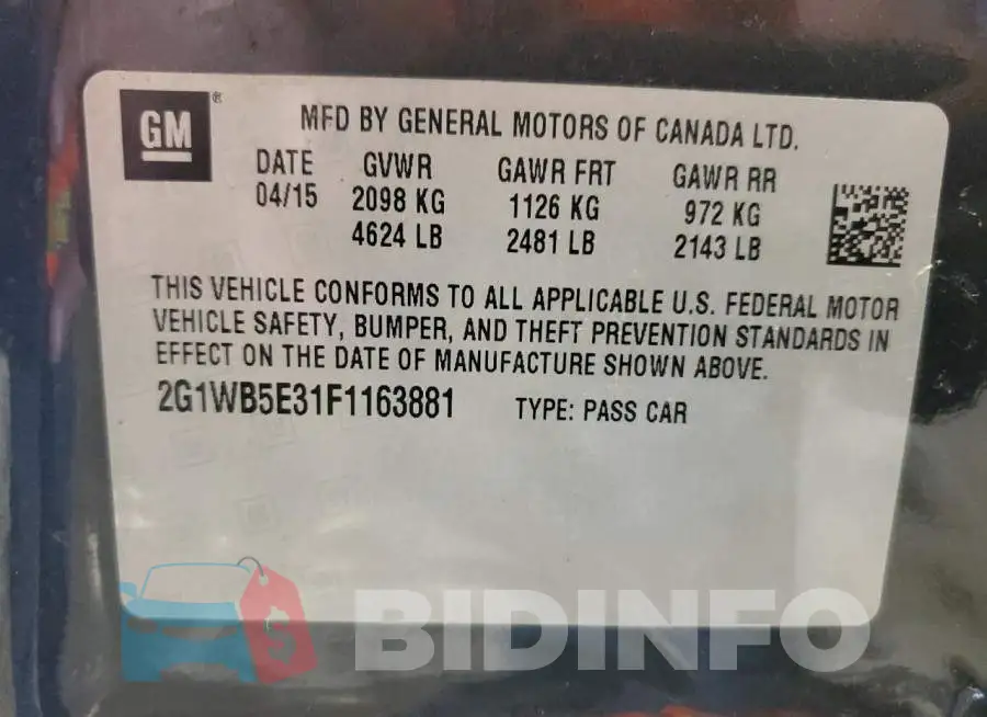 2G1WB5E31F1163881 Photo# 13