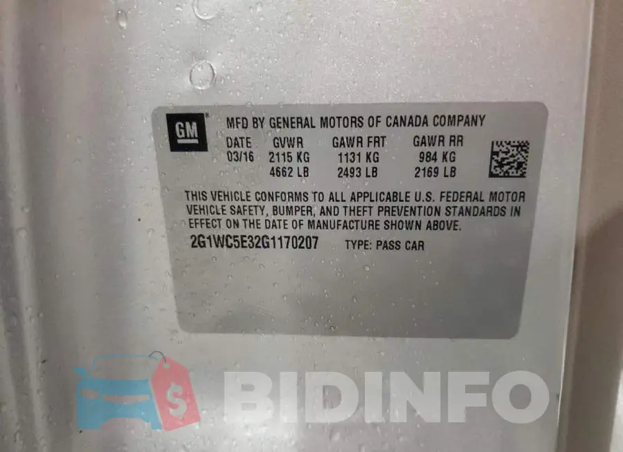 2G1WC5E32G1170207 Photo# 10