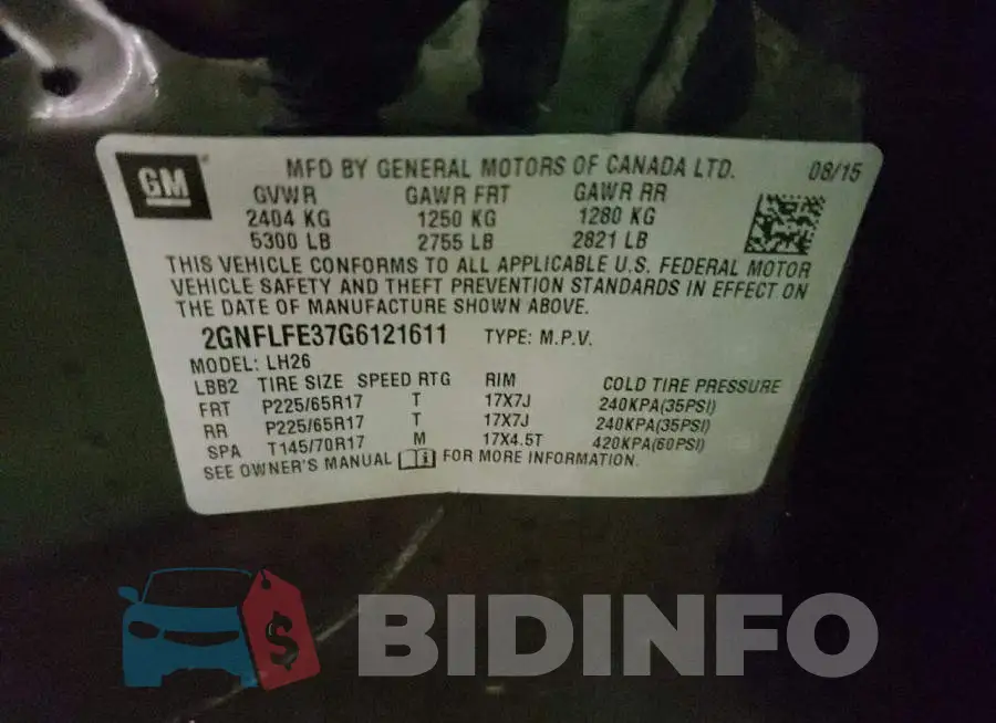 2GNFLFE37G6121611 Photo# 14