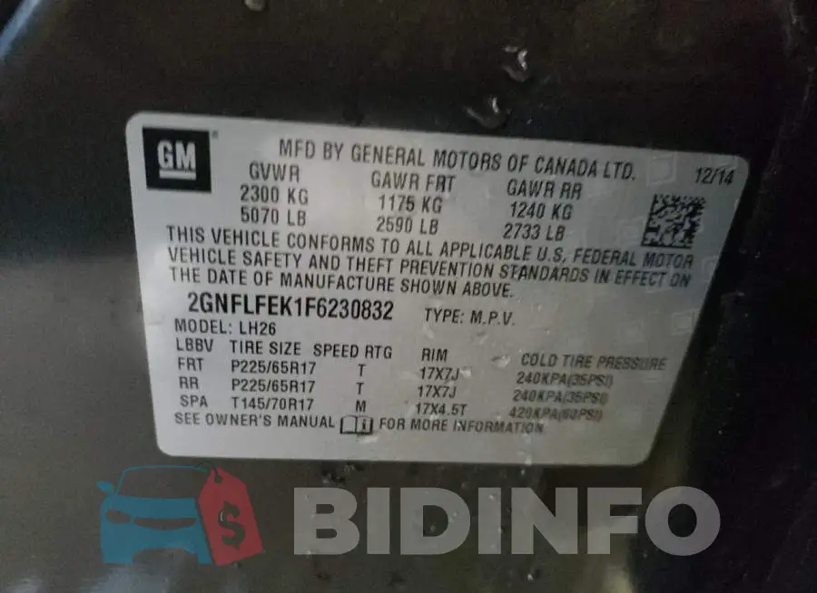 2GNFLFEK1F6230832 Photo# 10