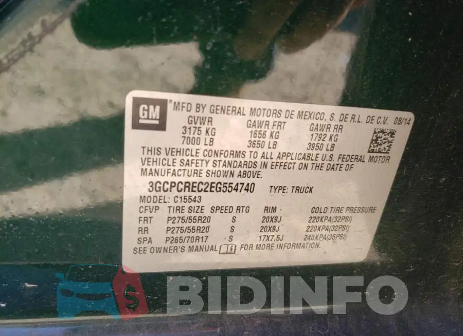 3GCPCREC2EG554740 Photo# 10