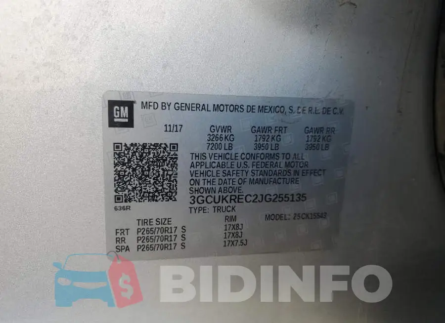 3GCUKREC2JG255135 Photo# 10