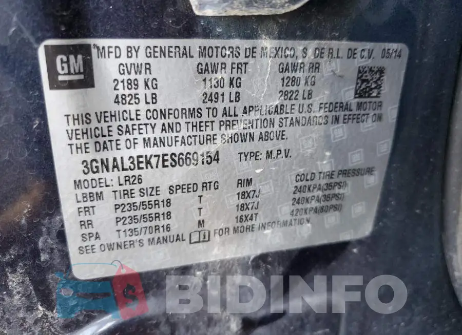 3GNAL3EK7ES669154 Photo# 10
